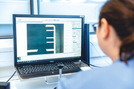 Optische Mikroskopie am Computer, Anzeige einer vergrößerten metallographischen Struktur..